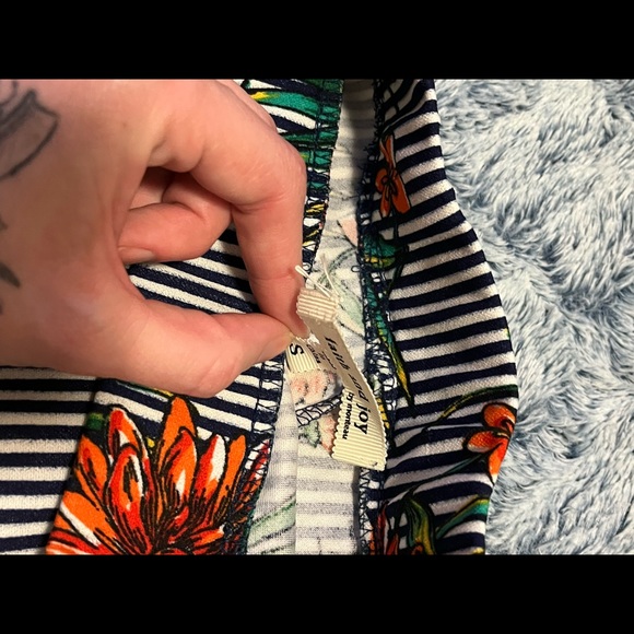 Faith & Joy Brand Striped Floral A-line Skirt Size Small - Picture 6 of 8